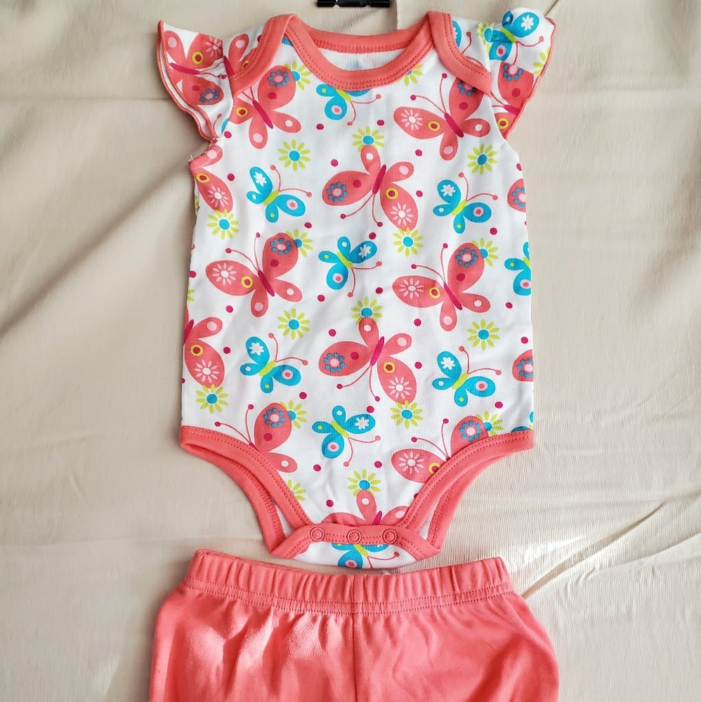 NEW Kidgets Newborn 3pc Butterfly Turq/ Crl Set